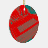 パーソナライズで赤いStenoの法廷記者 セラミックオーナメント (右)