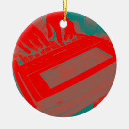 パーソナライズで赤いStenoの法廷記者 セラミックオーナメント