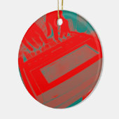パーソナライズで赤いStenoの法廷記者 セラミックオーナメント (左)