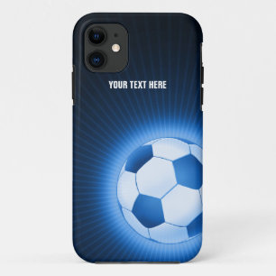 パーソナライズで青いサッカー iPhone 11 ケース