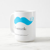 パーソナライズで青いハンドルバーの髭Stache コーヒーマグカップ (正面左)