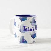 パーソナライズで青い蝶   ツートーンマグ ツートーンマグカップ (正面左)