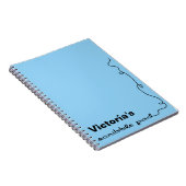 パーソナライズで青い走り書きのパッド ノートブック (右側)