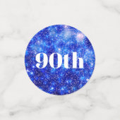 パーソナライズで青い輝きの第90誕生日 コンフェッティ (スモール正面)