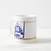 パーソナライズで青および白いアイスホッケージャージー コーヒーマグカップ (正面左)