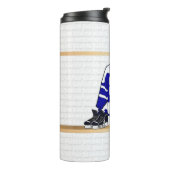 パーソナライズで青および白いアイスホッケージャージー タンブラー (回転左)