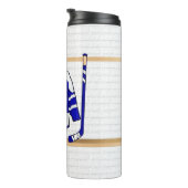 パーソナライズで青および白いアイスホッケージャージー タンブラー (回転右)