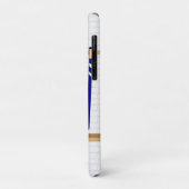 パーソナライズで青および白いアイスホッケージャージー Case-Mate iPhoneケース (裏面/左)