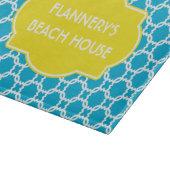 パーソナライズで青および白いガラスまな板 カッティングボード (角)