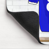 パーソナライズで青く白いフットボールのサッカージャージー マウスパッド (コーナー)