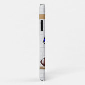 パーソナライズで青く白く赤いフットボールジャージー Case-Mate iPhoneケース (裏面/右)