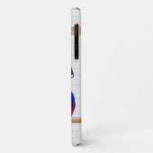 パーソナライズで青く白く赤いフットボールジャージー Case-Mate iPhoneケース (裏面/左)