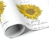 パーソナライズで黄色いヒマワリの菓子16の誕生日 ラッピングペーパー (ロールコーナー)