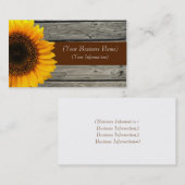 パーソナライズで黄色いヒマワリ及び素朴な納屋木 名刺 (正面/裏面)