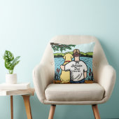 パーソナライズで黄色いラブラドールおよびパパ2 クッション (椅子)