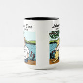 パーソナライズで黄色いラブラドールおよびパパ マグカップ (中央)