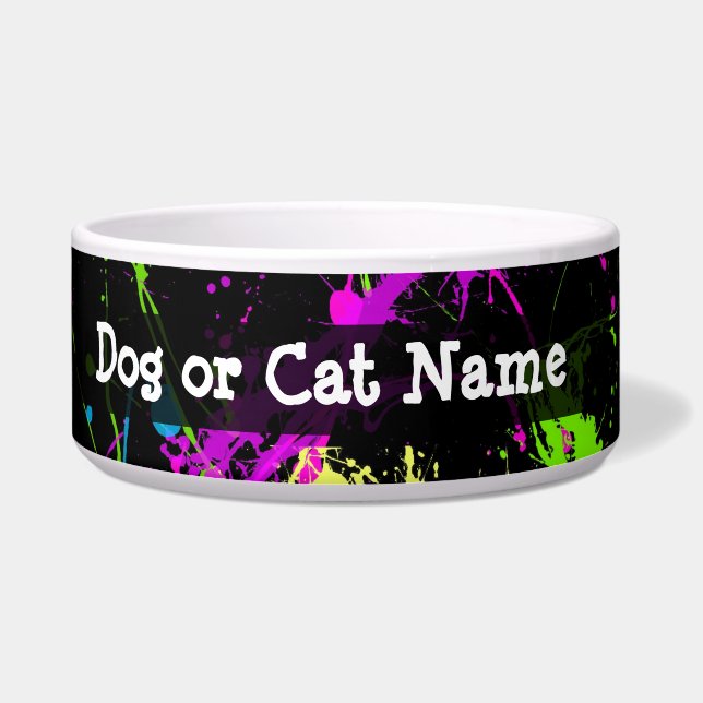 パーソナライズで黒いですかネオン（ばちゃばちゃ）跳ねる ボウル (左)