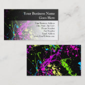 パーソナライズで黒いですかネオン（ばちゃばちゃ）跳ねる 名刺 (正面/裏面)