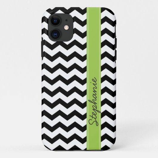 パーソナライズで黒いシェブロンのジグザグ形のiPhone 5の箱 Case-Mate iPhoneケース (裏面)