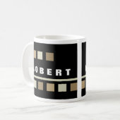 パーソナライズで黒いマグ コーヒーマグカップ (正面左)