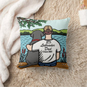 パーソナライズで黒いラブラドールおよびパパ2 クッション (ブランケット)