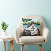 パーソナライズで黒いラブラドールおよびパパ2 クッション (椅子)