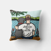 パーソナライズで黒いラブラドールおよびパパ2 クッション (裏面)