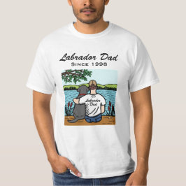 パーソナライズで黒いラブラドールおよびパパ2 Tシャツ