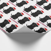 パーソナライズで黒いラブラドールのクリスマス ラッピングペーパー (角)