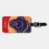 パーソナライズで黒いラブラドールの絵画 ラゲッジタグ (正面横)