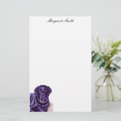 パーソナライズで黒いラブラドールの考えるな絵画 便箋 (スタンド正面)