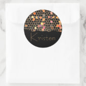 パーソナライズで黒い壊されたステンドグラスのステッカー ラウンドシール (バッグ)