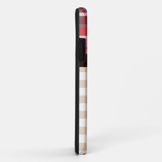 パーソナライズで黒い実験室のお母さんの格子縞及びギンガム Case-Mate iPhoneケース (裏面/右)