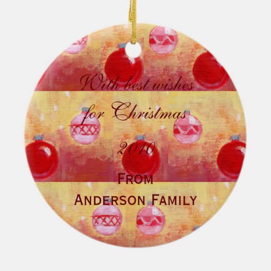 パーソナライズで黒い実験室の子犬のクリスマス セラミックオーナメント (裏面)