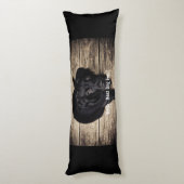 パーソナライズで黒い実験室犬の写真および犬の名前 ボディピロー (裏面 (縦))