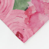 パーソナライズで黒い水彩画によっては毛布が開花します フリースブランケット (角)