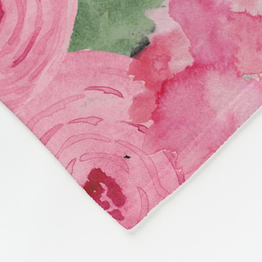 パーソナライズで黒い水彩画によっては毛布が開花します フリースブランケット (角)