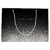 パーソナライズで黒い輝きの大きいギフトバッグ ラージペーパーバッグ (裏面)