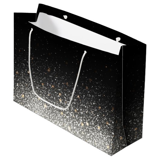 パーソナライズで黒い輝きの大きいギフトバッグ ラージペーパーバッグ