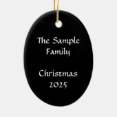 パーソナライズで黒く、白い鐘のクリスマスのオーナメント セラミックオーナメント (裏面)