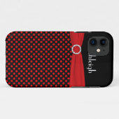 パーソナライズで黒く、赤い水玉模様のiPhone 5の箱 Case-Mate iPhoneケース (裏面(横))