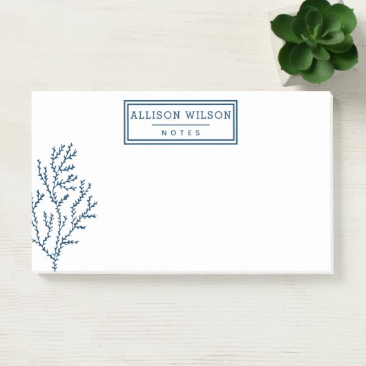 パーソナライズで、スタイリッシュなティール(緑がかった色)の青の海藻 ポストイット (オフィス)