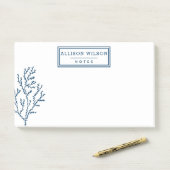 パーソナライズで、スタイリッシュなティール(緑がかった色)の青の海藻 ポストイット (デスク)