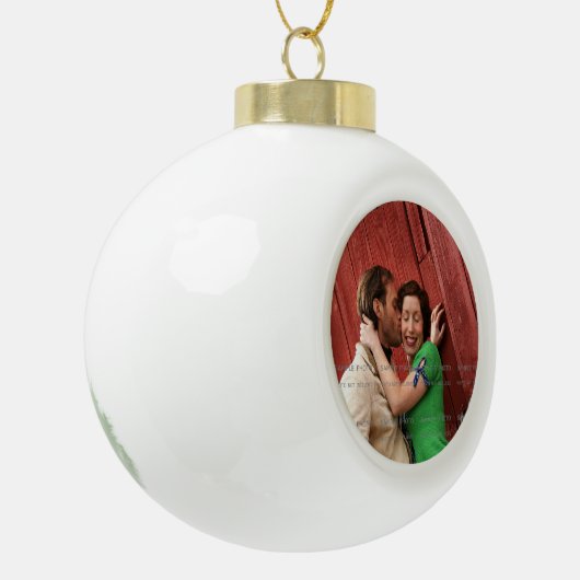 パーソナライズなあなた自身のカスタムな写真テンプレートを作成して下さい セラミックボールオーナメント (左)