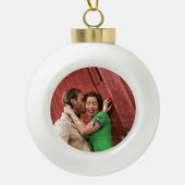 パーソナライズなあなた自身のカスタムな写真テンプレートを作成して下さい セラミックボールオーナメント (正面)