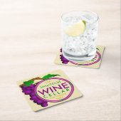 パーソナライズなあなた自身のワイン貯蔵室のブドウを作成して下さい スクエアペーパーコースター (インサイチュ)