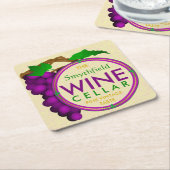 パーソナライズなあなた自身のワイン貯蔵室のブドウを作成して下さい スクエアペーパーコースター (アングル)