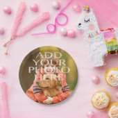 パーソナライズなあなた自身の写真のカスタムを加えて下さい ペーパープレート (パーティー)