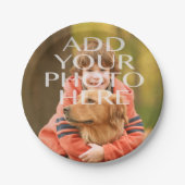 パーソナライズなあなた自身の写真のカスタムを加えて下さい ペーパープレート (正面)