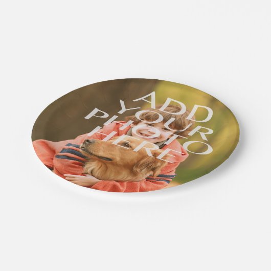 パーソナライズなあなた自身の写真のカスタムを加えて下さい ペーパープレート (アングル)